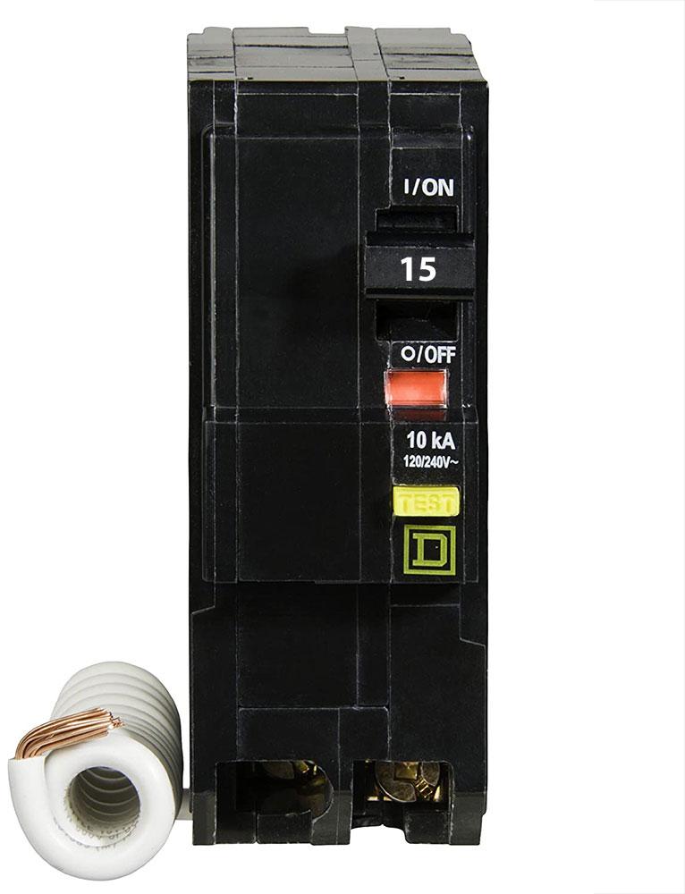 SQUARE D Disjoncteur bipolaire miniature 15 A, 120/240 V QO215GFICP