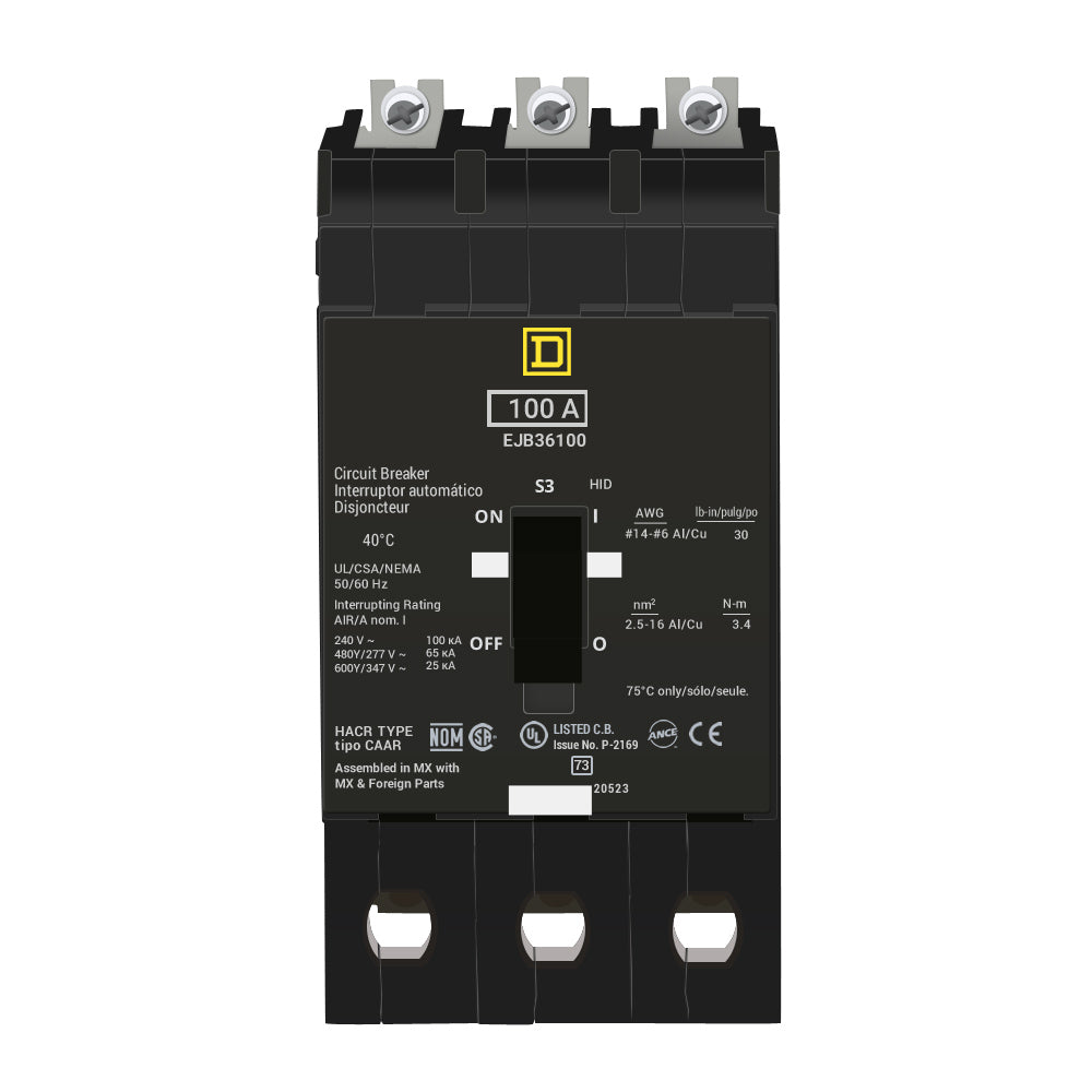 EJB36100 - Square D - Molded Case Circuit Breaker