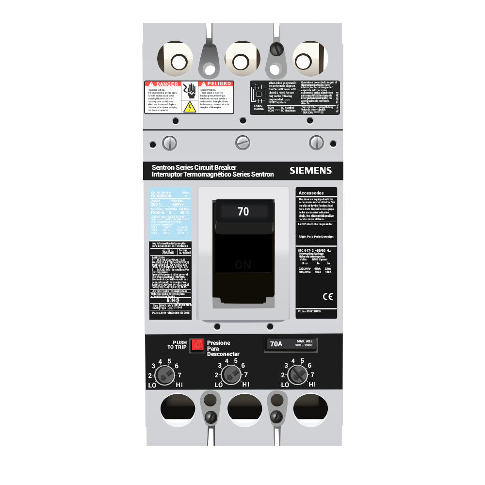 FXD63B070 - Siemens - Molded Case Circuit Breaker