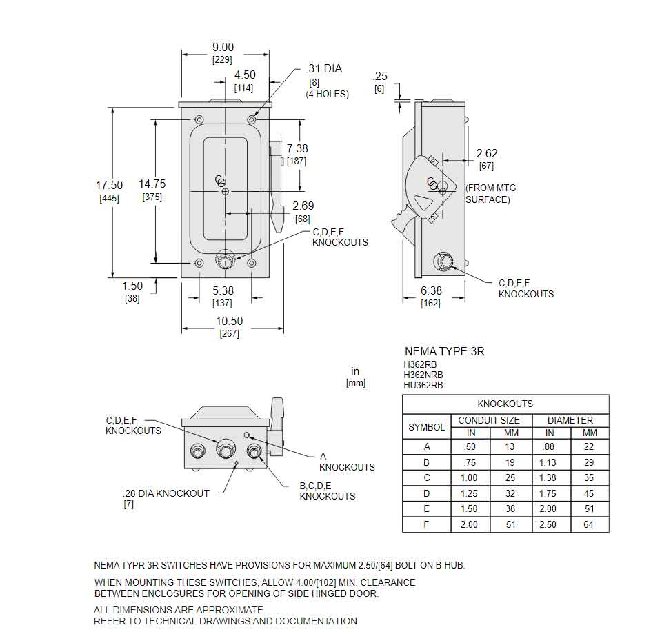 CHU362RB - Square D - Disconnect and Safety Switch