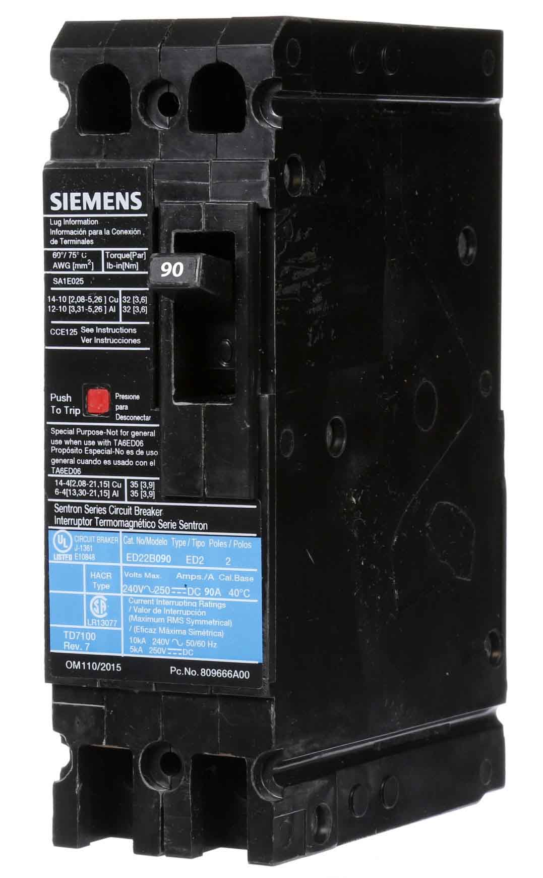 ED22B090L - Siemens - Molded Case Circuit Breaker