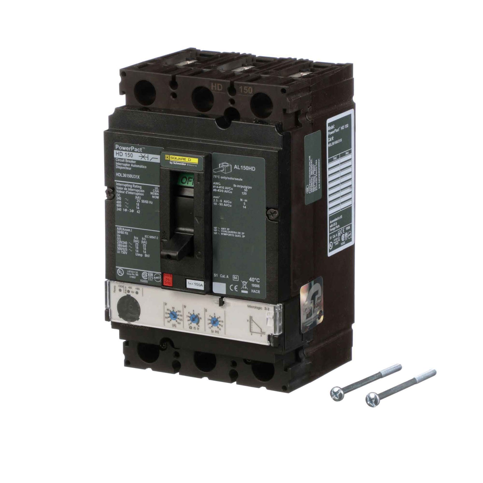 HDL36150U31X - Square D - Molded Case
 Circuit Breakers