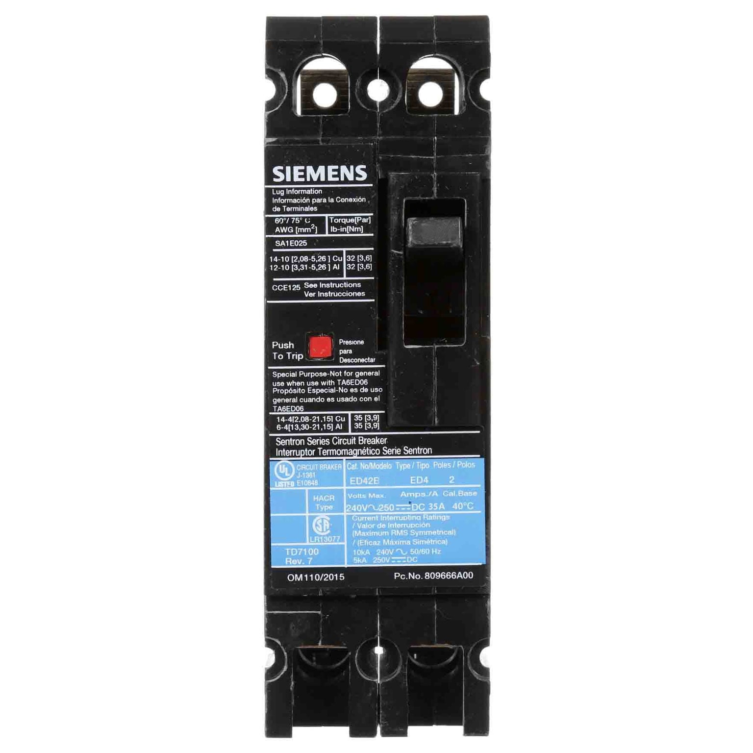 ED42B025L - Siemens - Molded Case Circuit Breaker